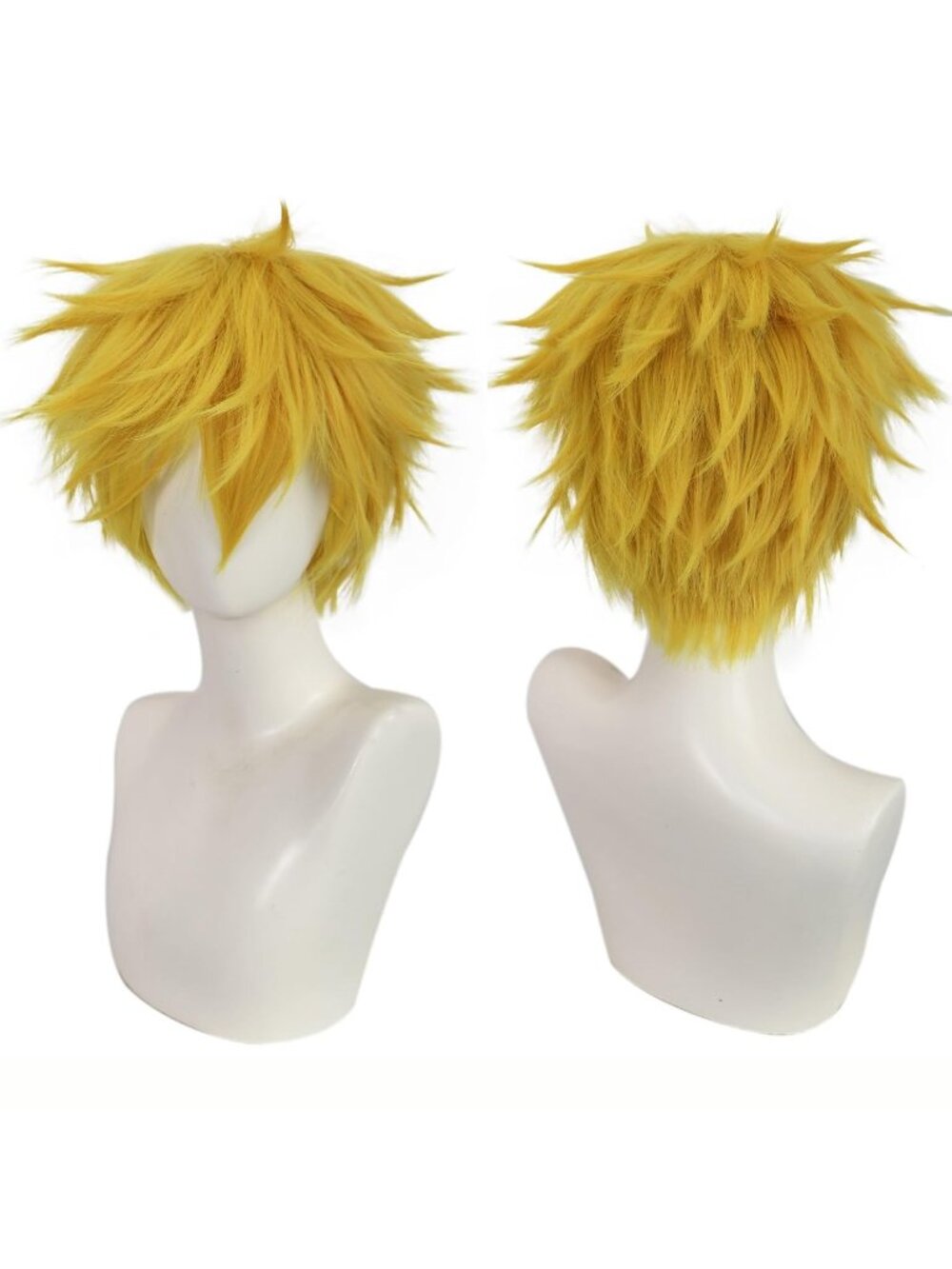 Men's Yellow Synthetic Fiber Short Blonde Golden Cosplay Modern Wigs